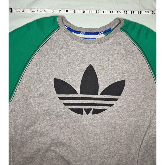 Unisex, Adidas Sweatshirt No Hood, 2XL, Green and Grey - Picture 16 of 16